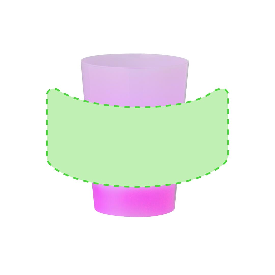 Vaso PS iluminado LED multicolor para eventos 340 ml