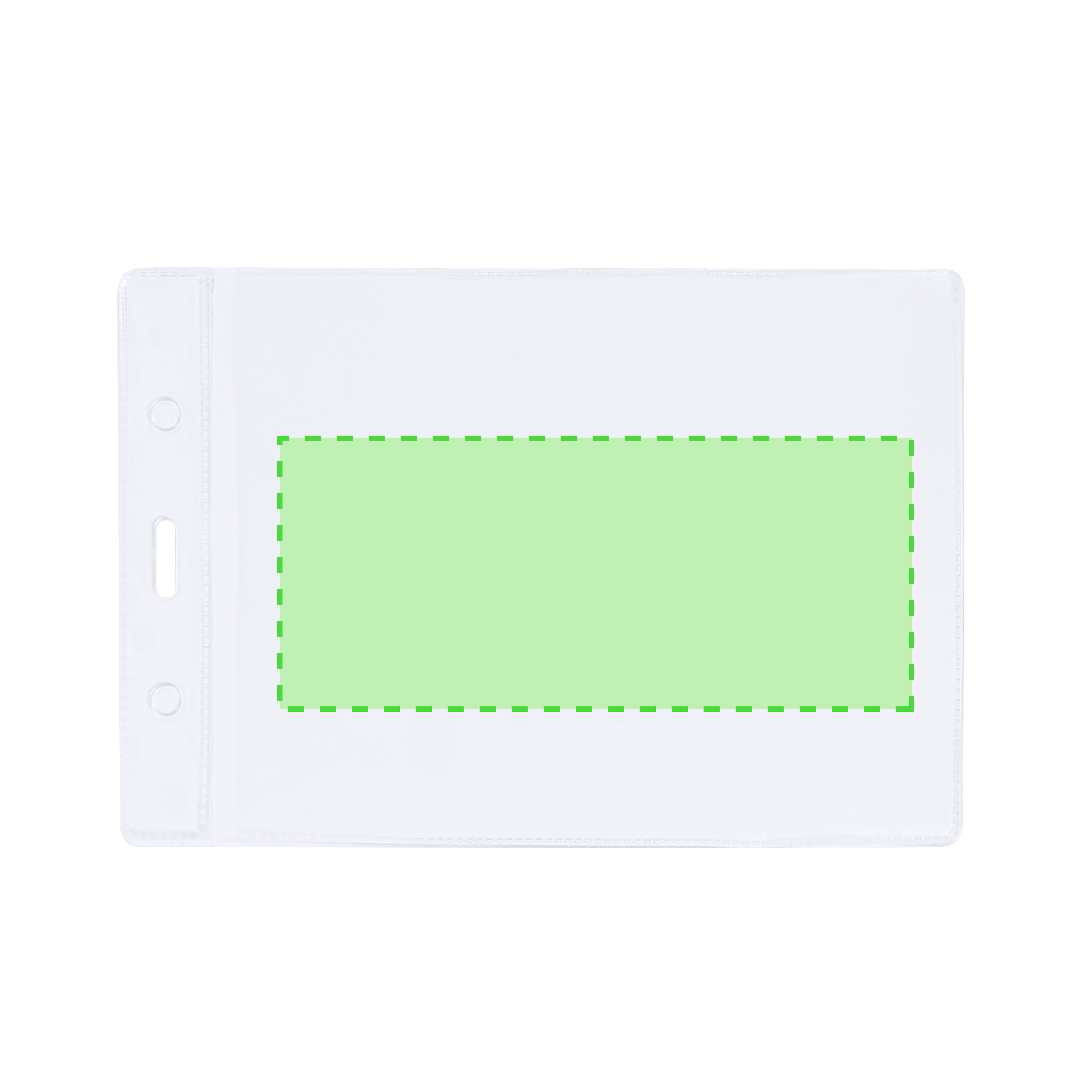 Identificador vertical de PVC con parte superior reforzada y perforaciones centrales y laterales
