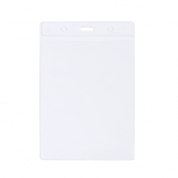 Identificador vertical de PVC con parte superior reforzada y perforaciones centrales y laterales
