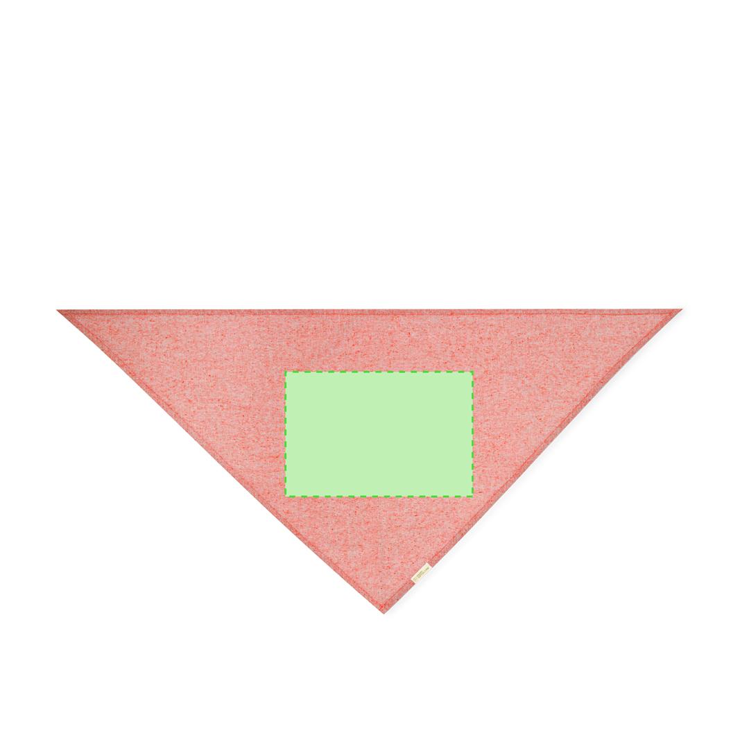 Pañoleta triangular extra de algodón reciclado 120 g/m² en colores vivos con etiqueta sostenible