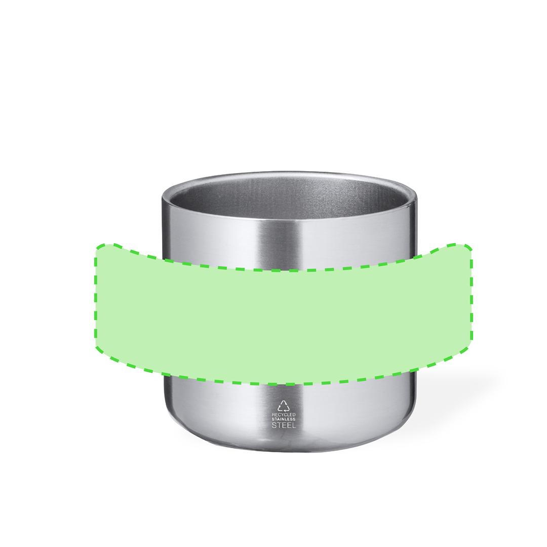 Taza de acero inoxidable reciclado con detalles de madera 400 ml