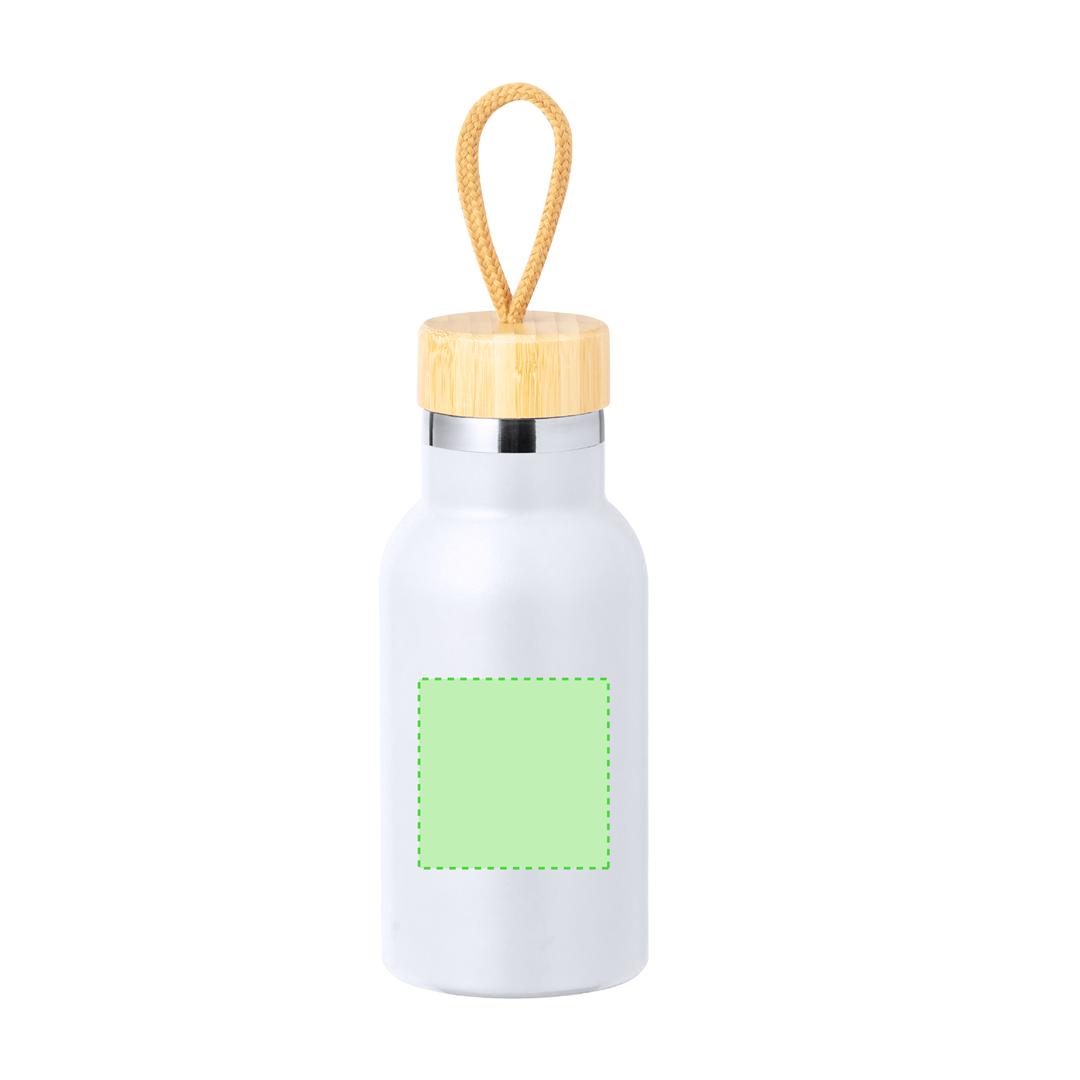 Bidón térmico mini de acero inoxidable y bambú 350 ml