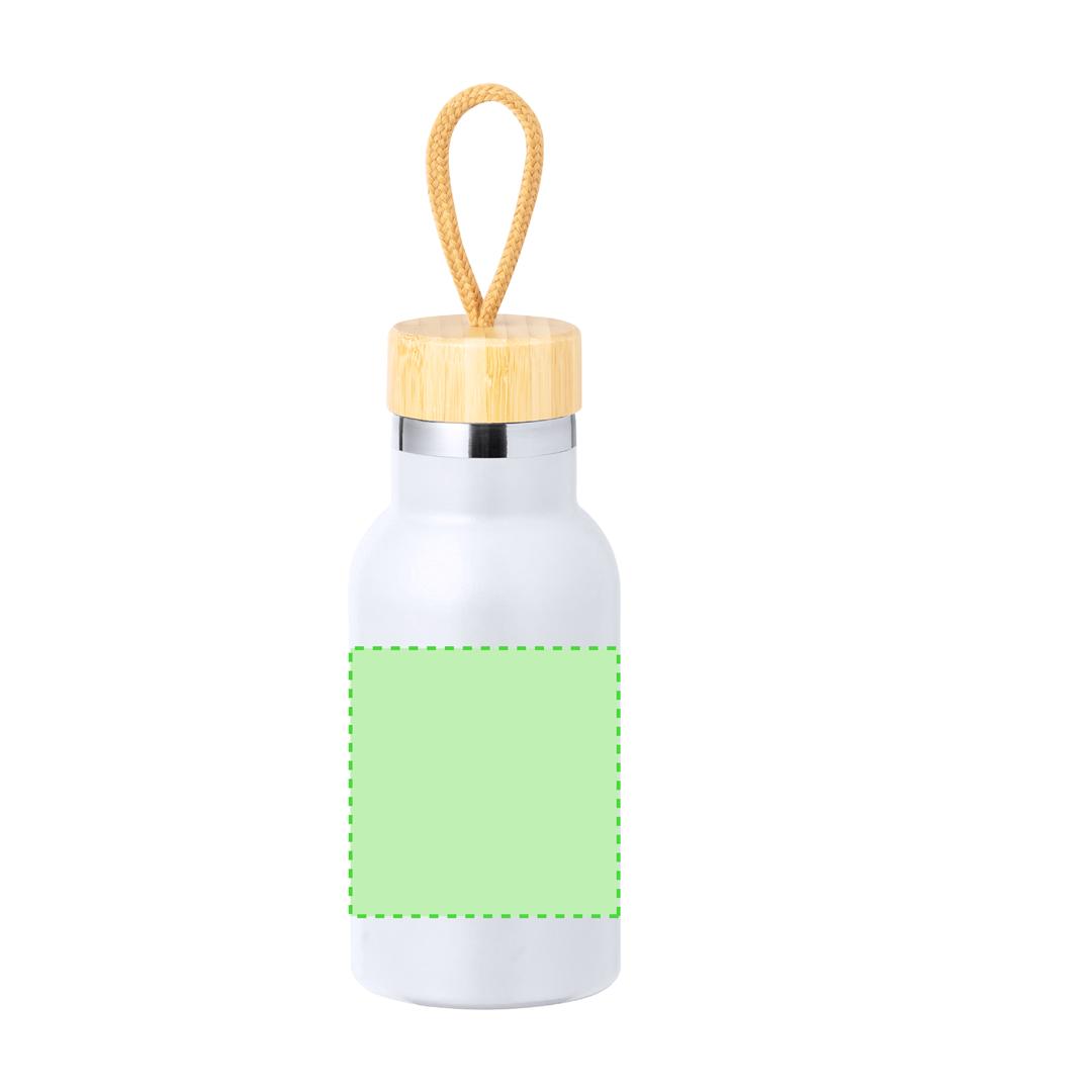 Bidón térmico mini de acero inoxidable y bambú 350 ml