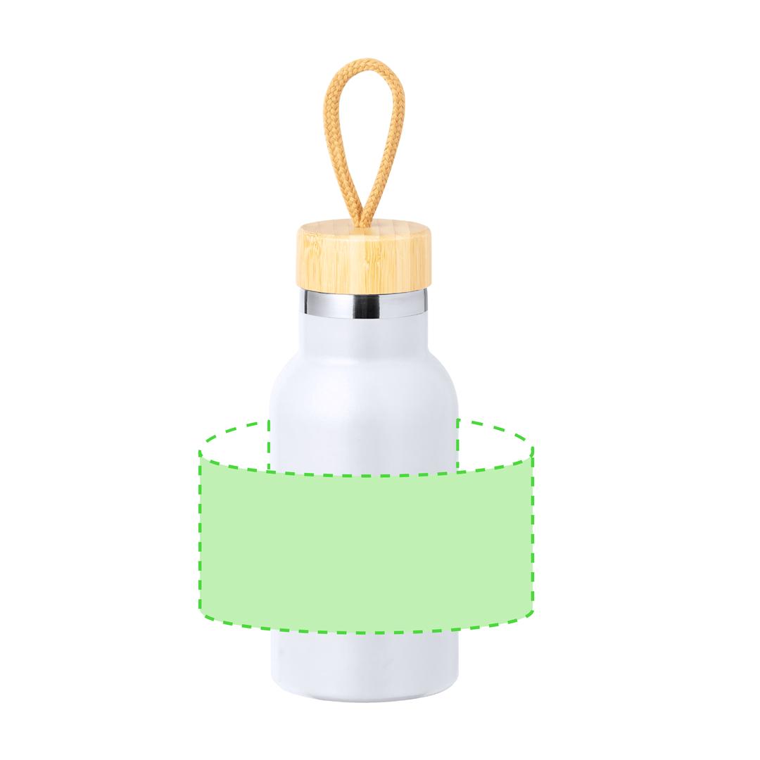 Bidón térmico mini de acero inoxidable y bambú 350 ml