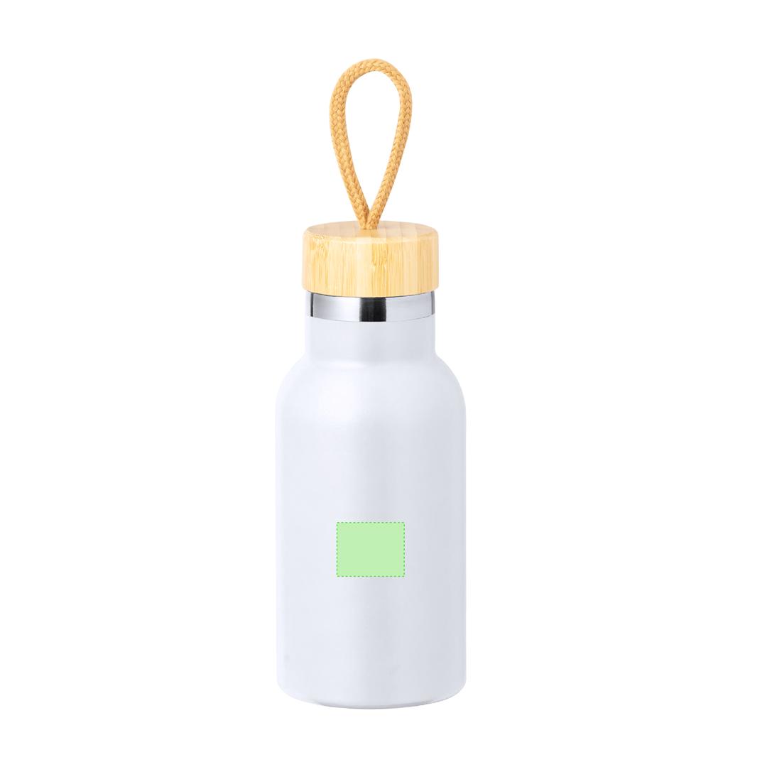 Bidón térmico mini de acero inoxidable y bambú 350 ml