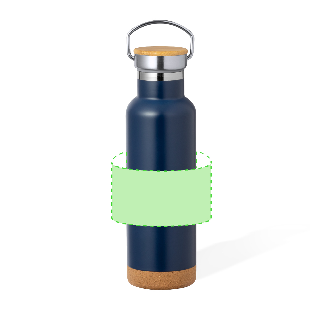 Bidón térmico premium acero, corcho y bambú 650 ml