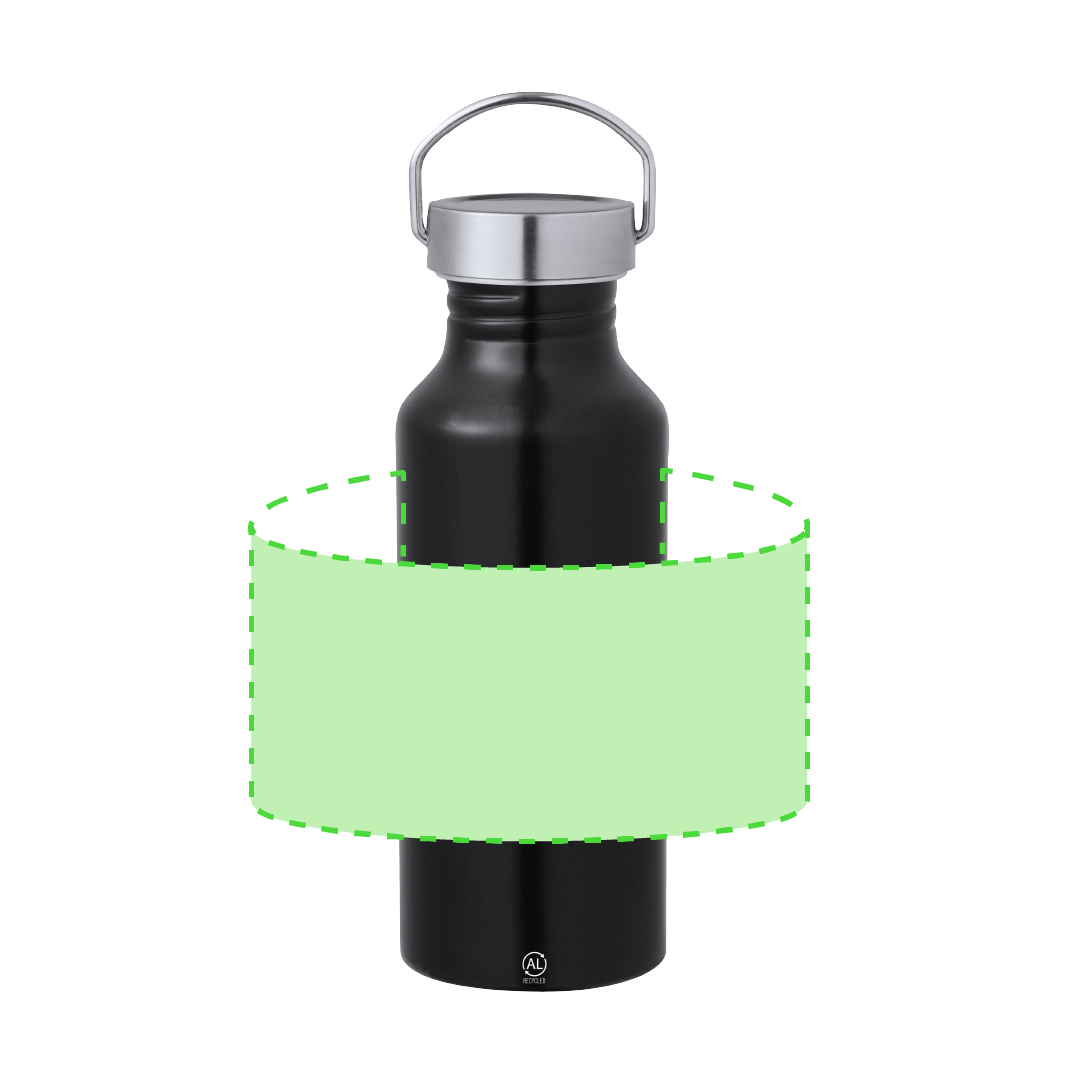 Bidón cilíndrico clásico de aluminio reciclado 650 ml