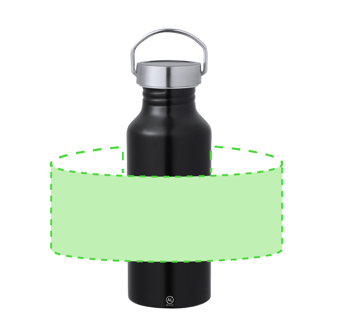 Bidón cilíndrico clásico de aluminio reciclado 650 ml