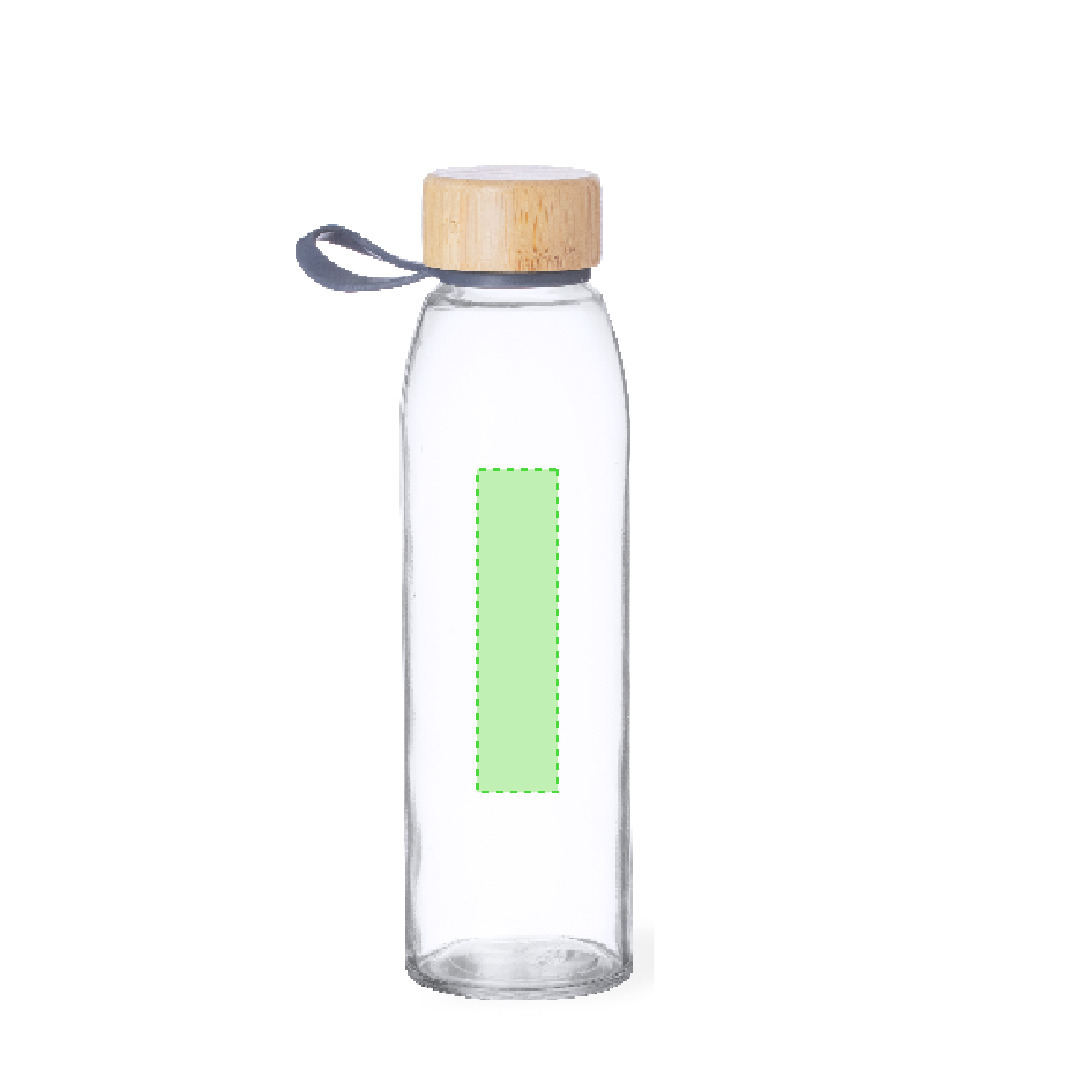 Bidón premium de cristal y tapón de bambú 500 ml