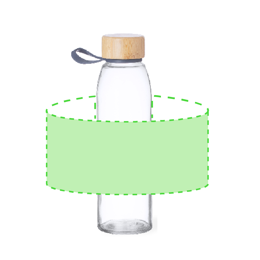 Bidón premium de cristal y tapón de bambú 500 ml
