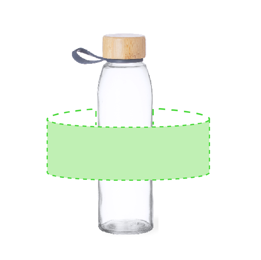 Bidón premium de cristal y tapón de bambú 500 ml