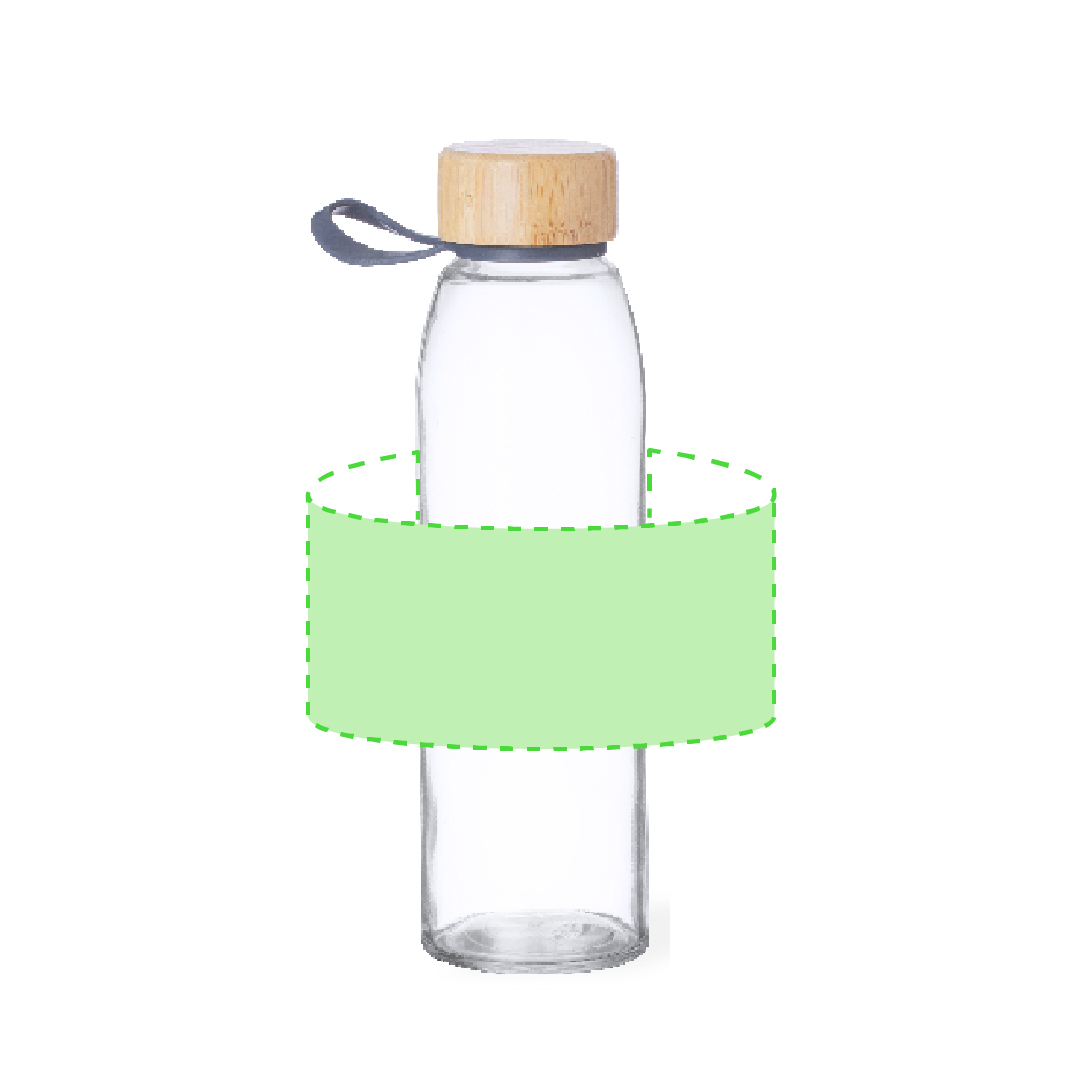 Bidón premium de cristal y tapón de bambú 500 ml