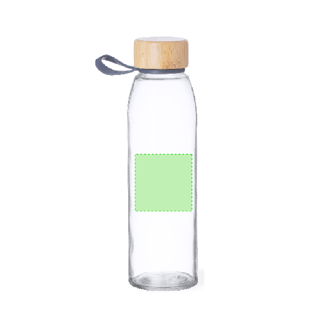 Bidón premium de cristal y tapón de bambú 500 ml