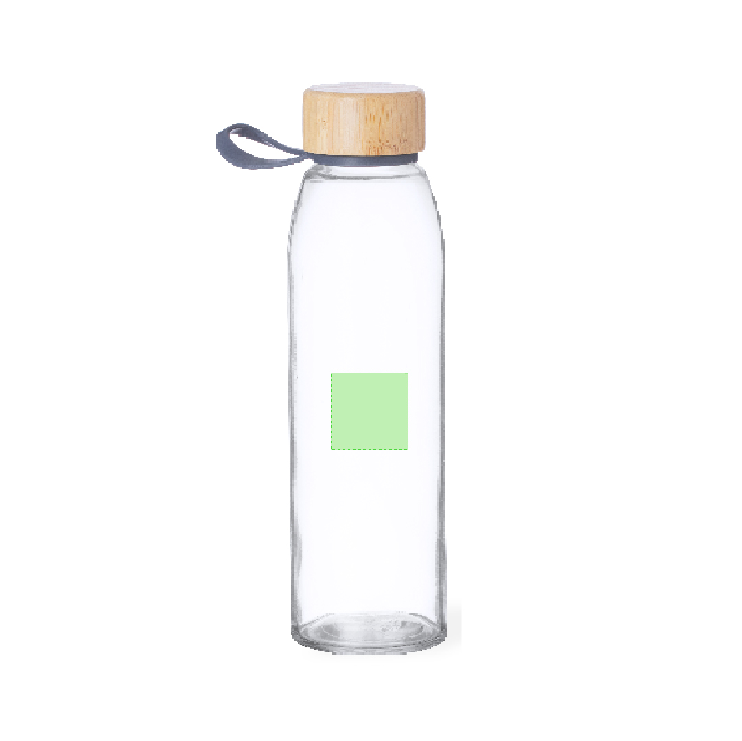 Bidón premium de cristal y tapón de bambú 500 ml