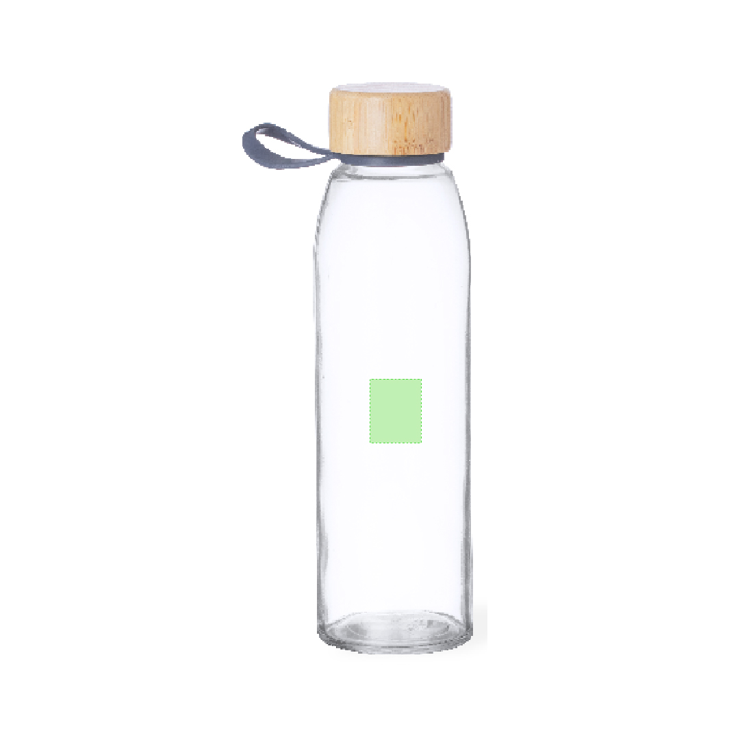 Bidón premium de cristal y tapón de bambú 500 ml