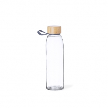 Bidón premium de cristal y tapón de bambú 500 ml