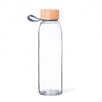 Bidón premium de cristal y tapón de bambú 500 ml