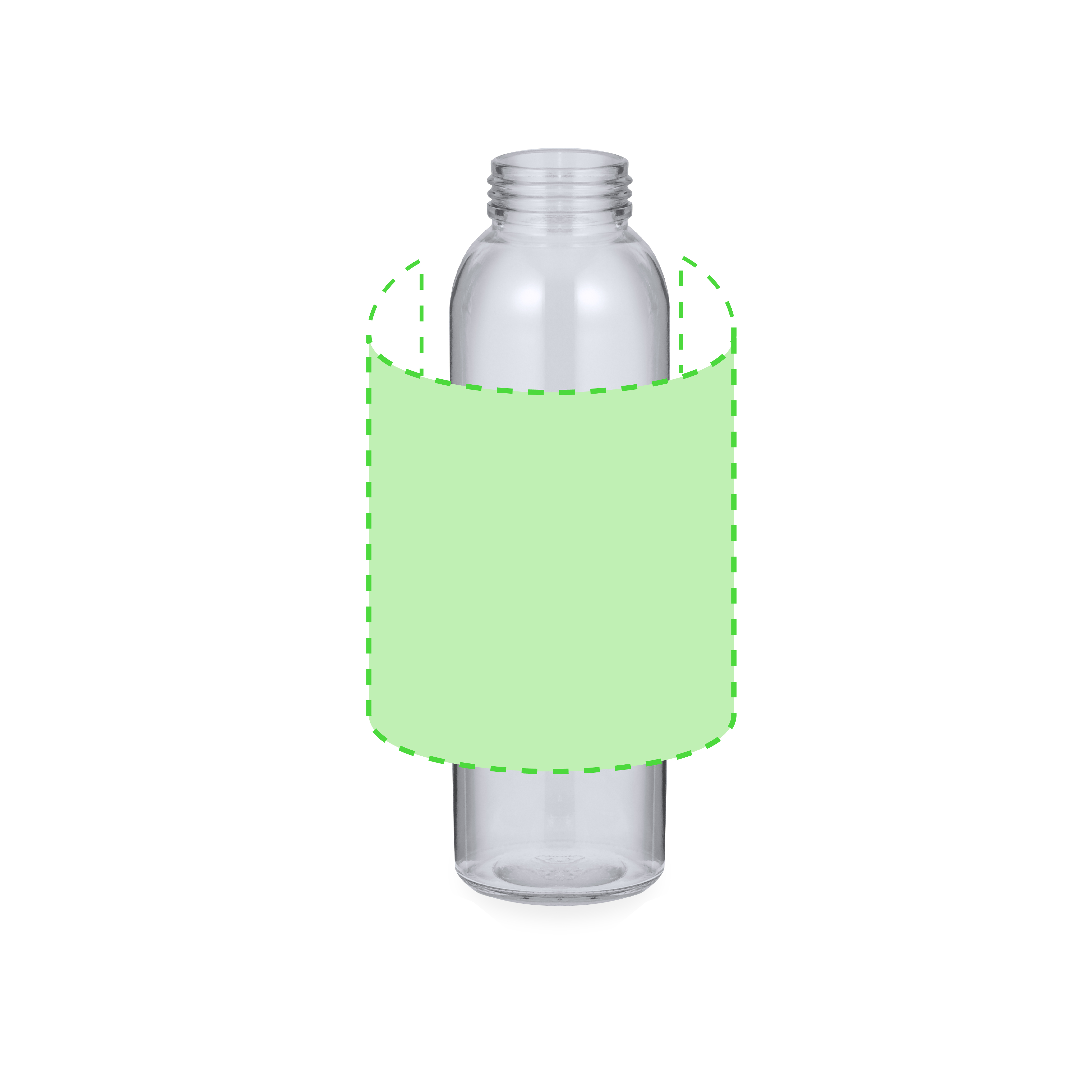 Bidón de cristal básico con funda Soft Shell protectora 500 ml