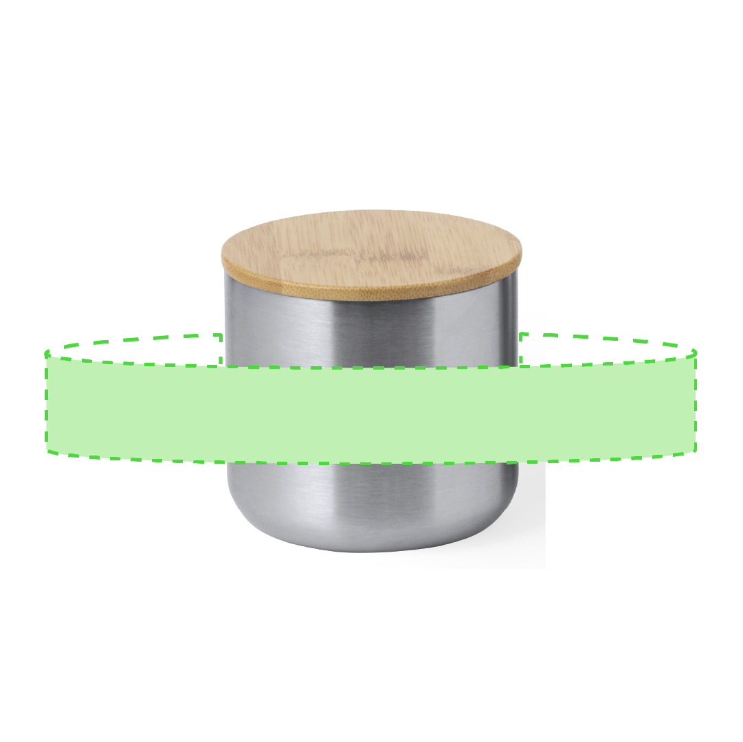 Set corporativo dúo de bambú y acero inox: Bidón térmico 500 ml + Vaso térmico 300 ml