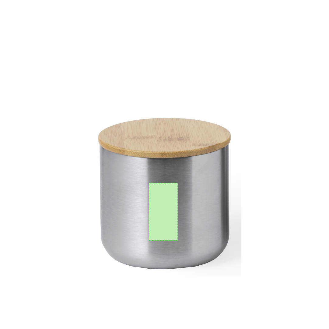 Set corporativo dúo de bambú y acero inox: Bidón térmico 500 ml + Vaso térmico 300 ml