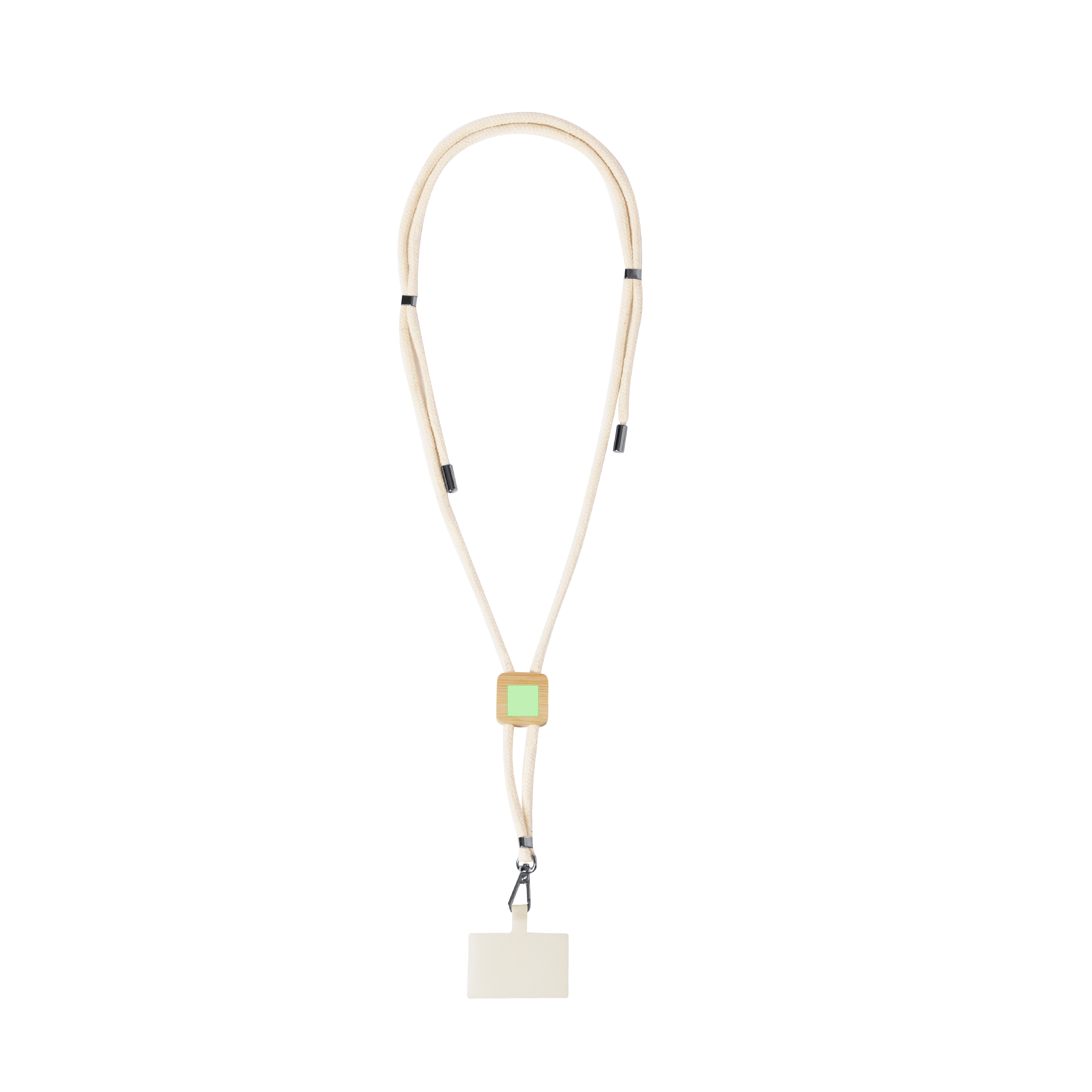 Lanyard de algodón y bambú con soporte de smartphone integrado
