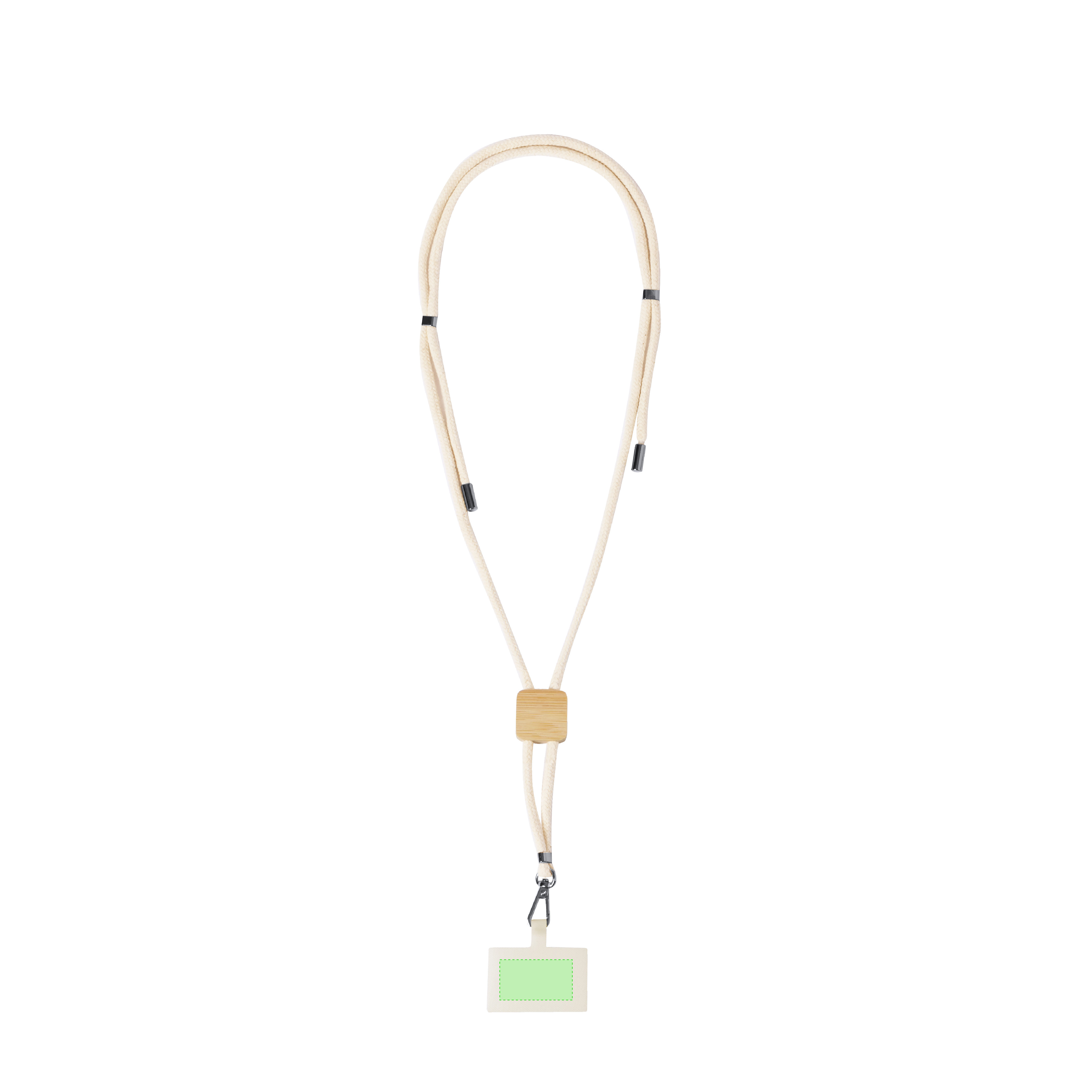 Lanyard de algodón y bambú con soporte de smartphone integrado