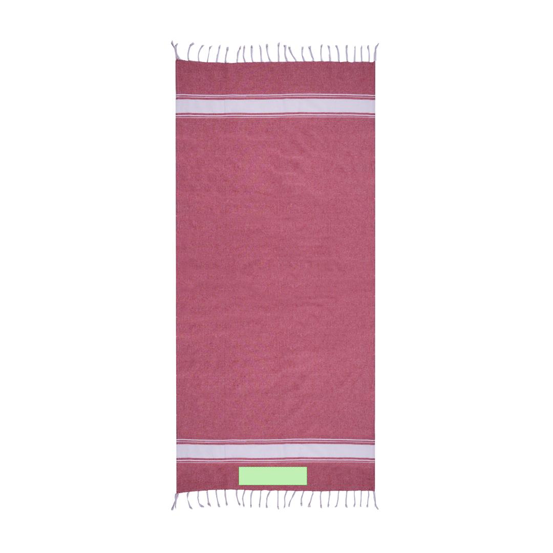 Pareo toalla bicolor de algodón y poliéster 180 g/m² (180x90 cm) presentado individualmente en bolsa
