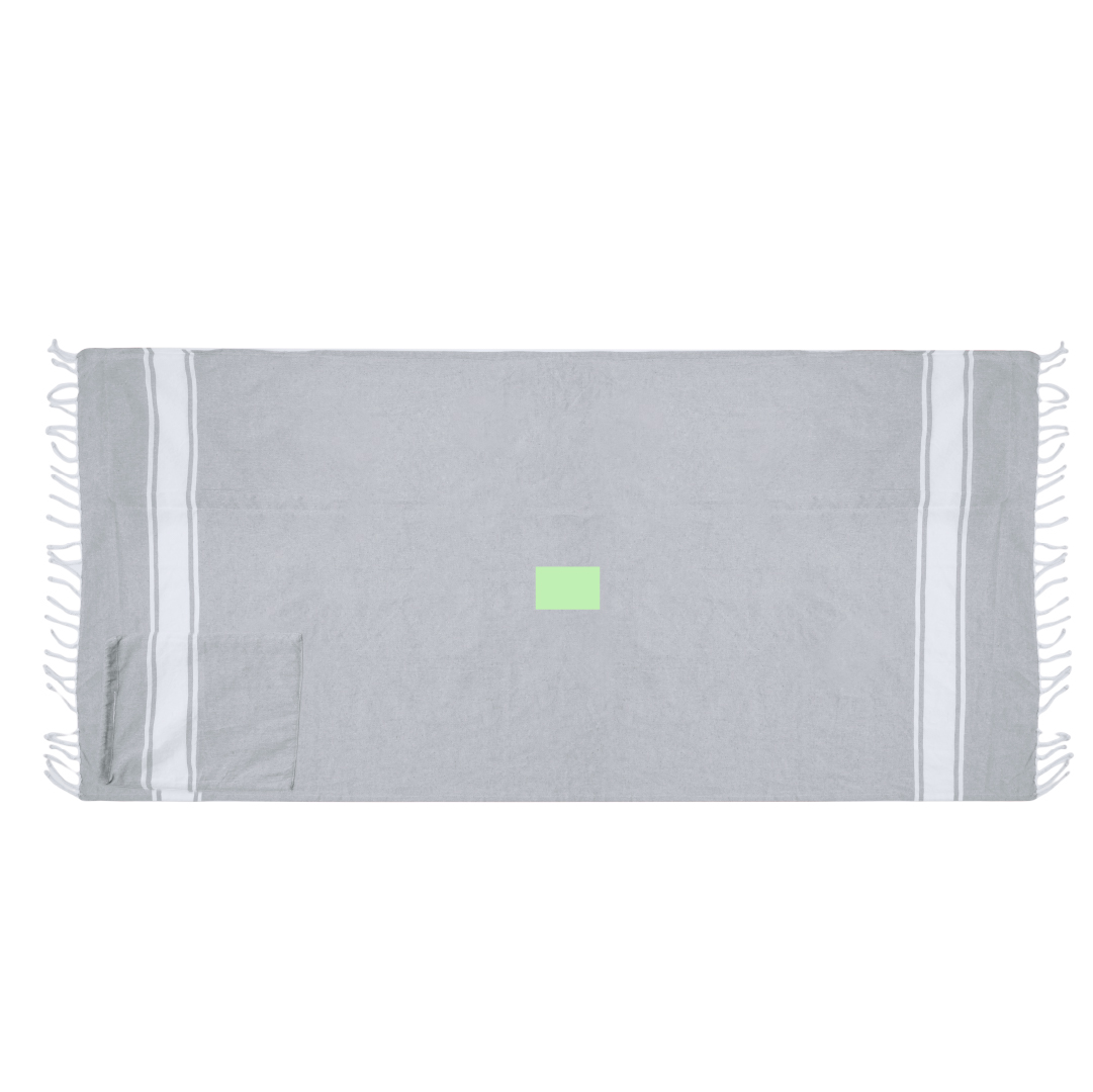 Mochila pareo de algodón reciclado 170 g/m² (180x90 cm) que se pliega en mochila de cuerdas