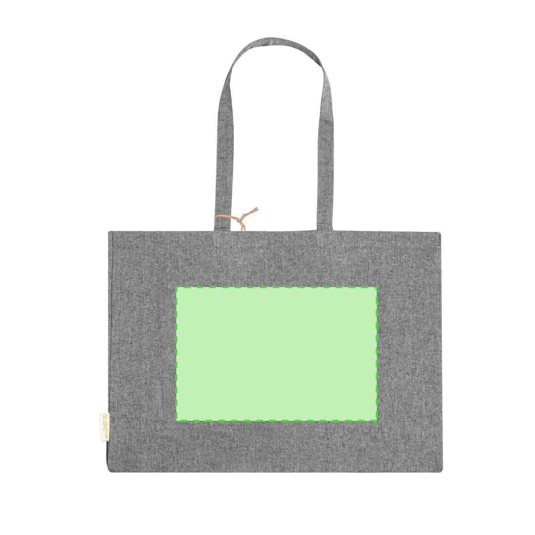 Bolsa de algodón reciclado 220 g/m² fuelle multicolor 50×36