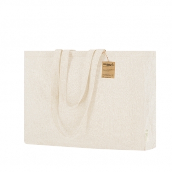 Bolsa de algodón reciclado 220 g/m² fuelle multicolor 50×36