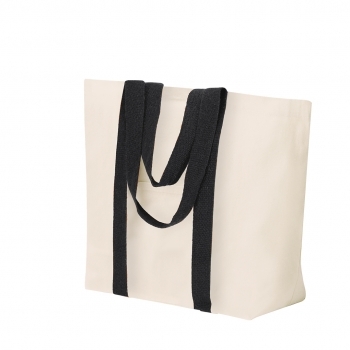 Bolsa de algodón 280 g/m² asas largas natural 38×42 cm
