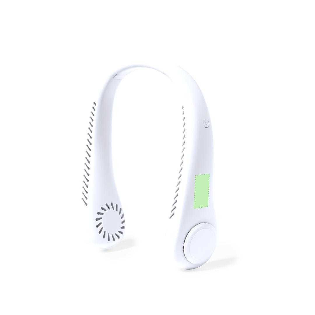 Ventilador de cuello recargable de ABS con 3 velocidades y batería de 800 mAh — diseño collar para uso manos libres (14x22 cm)