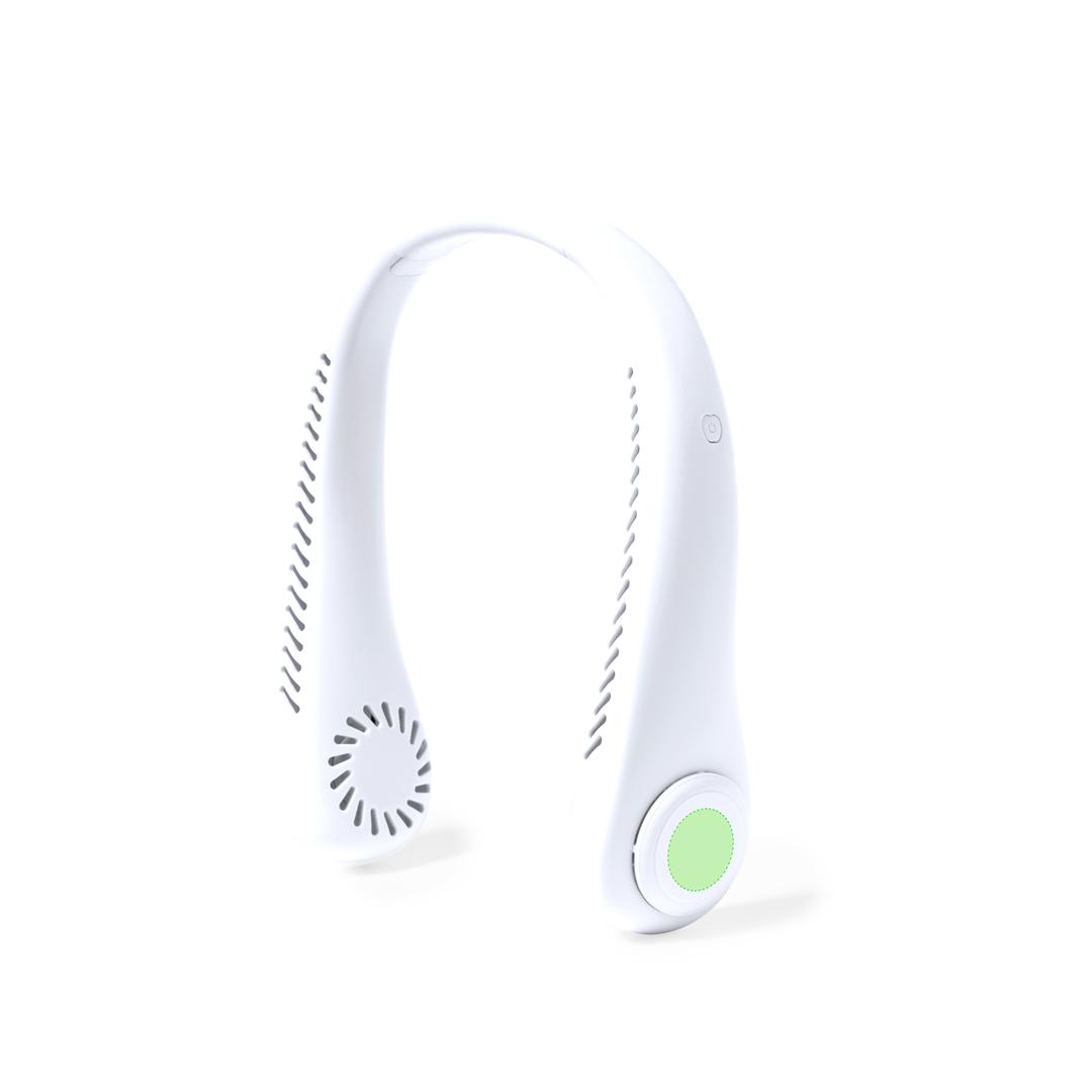 Ventilador de cuello recargable de ABS con 3 velocidades y batería de 800 mAh — diseño collar para uso manos libres (14x22 cm)