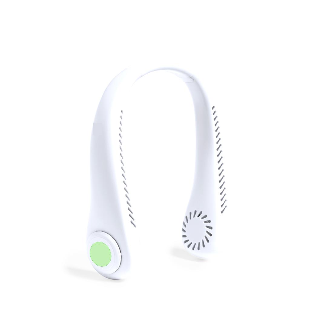 Ventilador de cuello recargable de ABS con 3 velocidades y batería de 800 mAh — diseño collar para uso manos libres (14x22 cm)