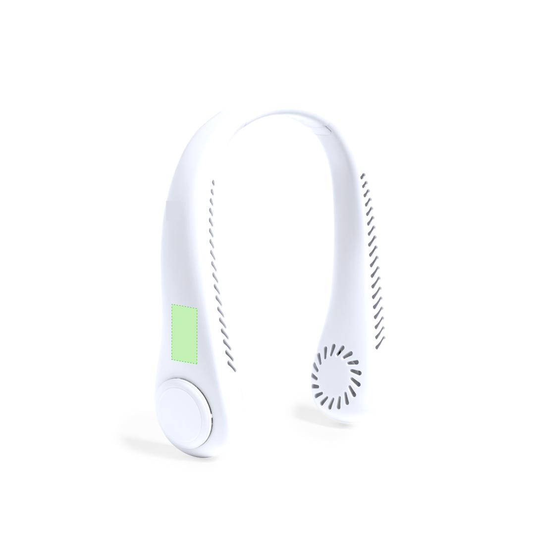 Ventilador de cuello recargable de ABS con 3 velocidades y batería de 800 mAh — diseño collar para uso manos libres (14x22 cm)