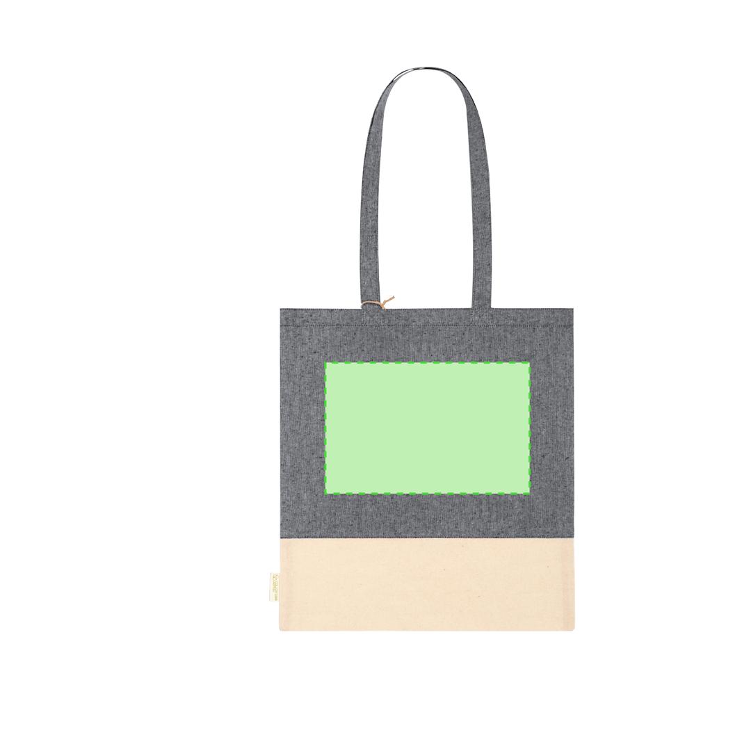Bolsa de algodón reciclado 120 g/m² base natural cuerpo color