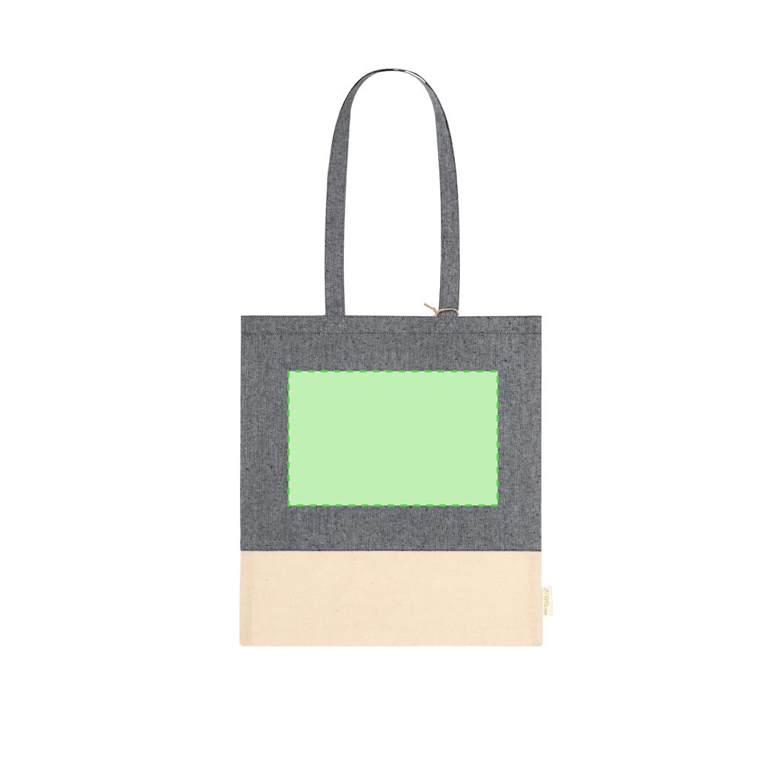 Bolsa de algodón reciclado 120 g/m² base natural cuerpo color