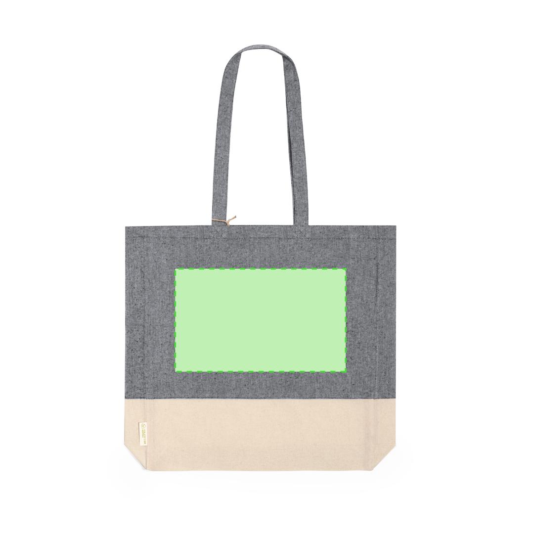 Bolsa de algodón reciclado 120 g/m² bicolor con fuelle 8 cm