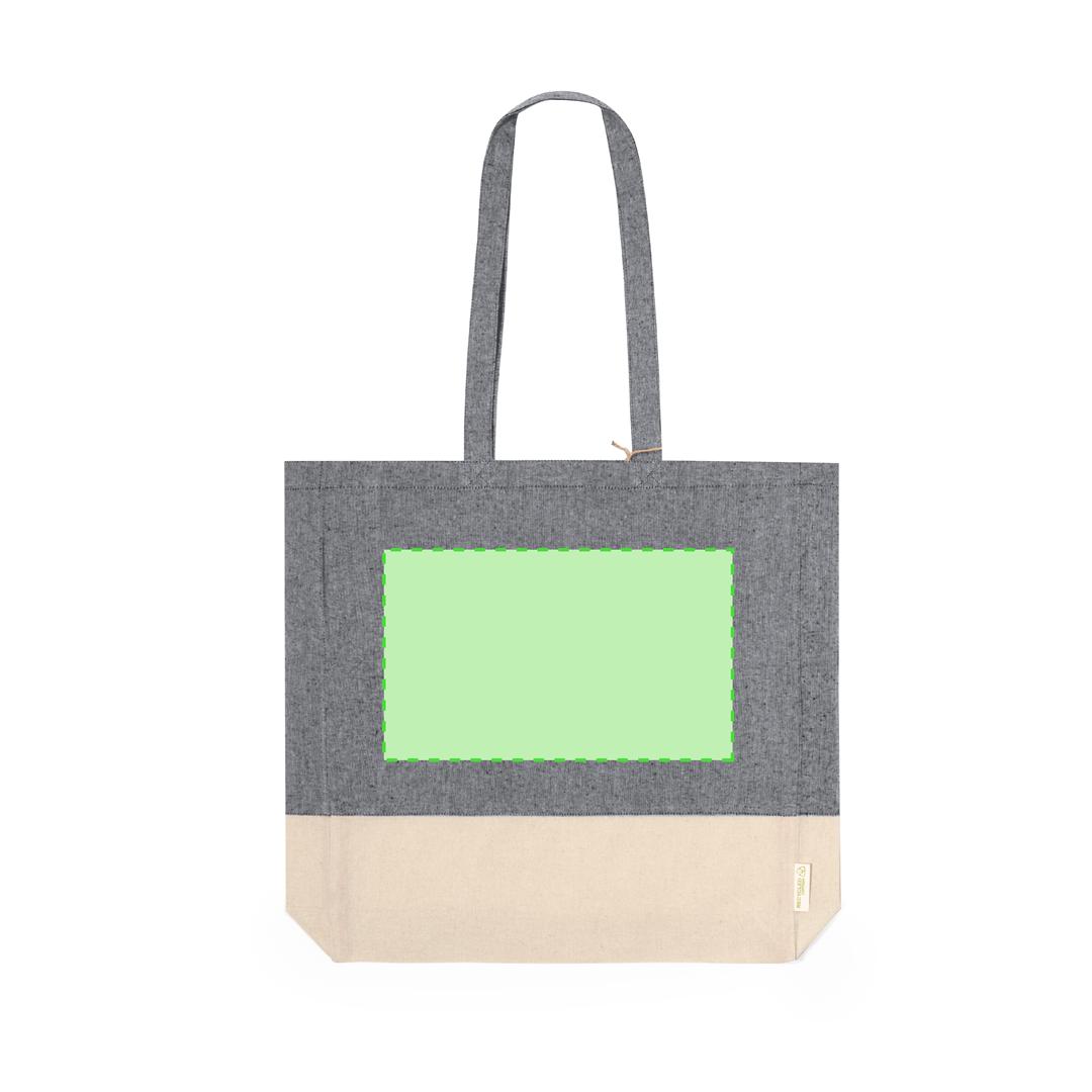 Bolsa de algodón reciclado 120 g/m² bicolor con fuelle 8 cm
