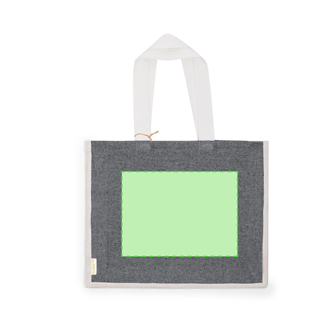 Bolsa de algodón reciclado 140 g/m² combinada con fuelle de yute