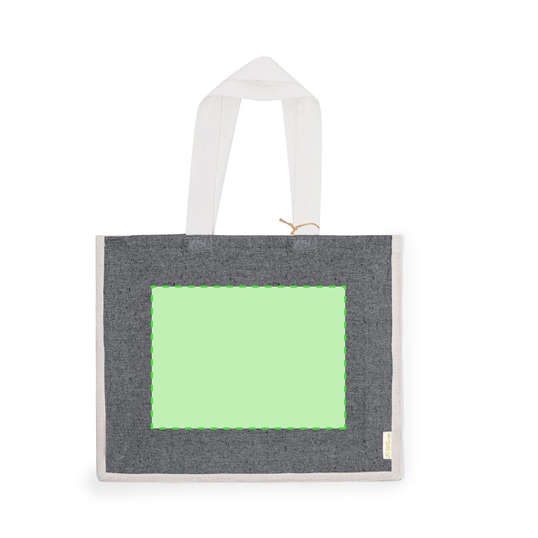 Bolsa de algodón reciclado 140 g/m² combinada con fuelle de yute