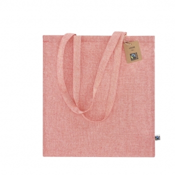 Bolsa de algodón Fairtrade 120 g/m² etiqueta lateral 38×42 cm