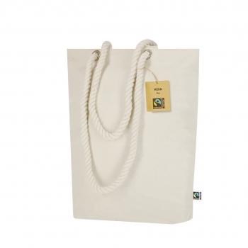 Bolsa de algodón Fairtrade 280 g/m² fuelle 45×38 cm gran formato