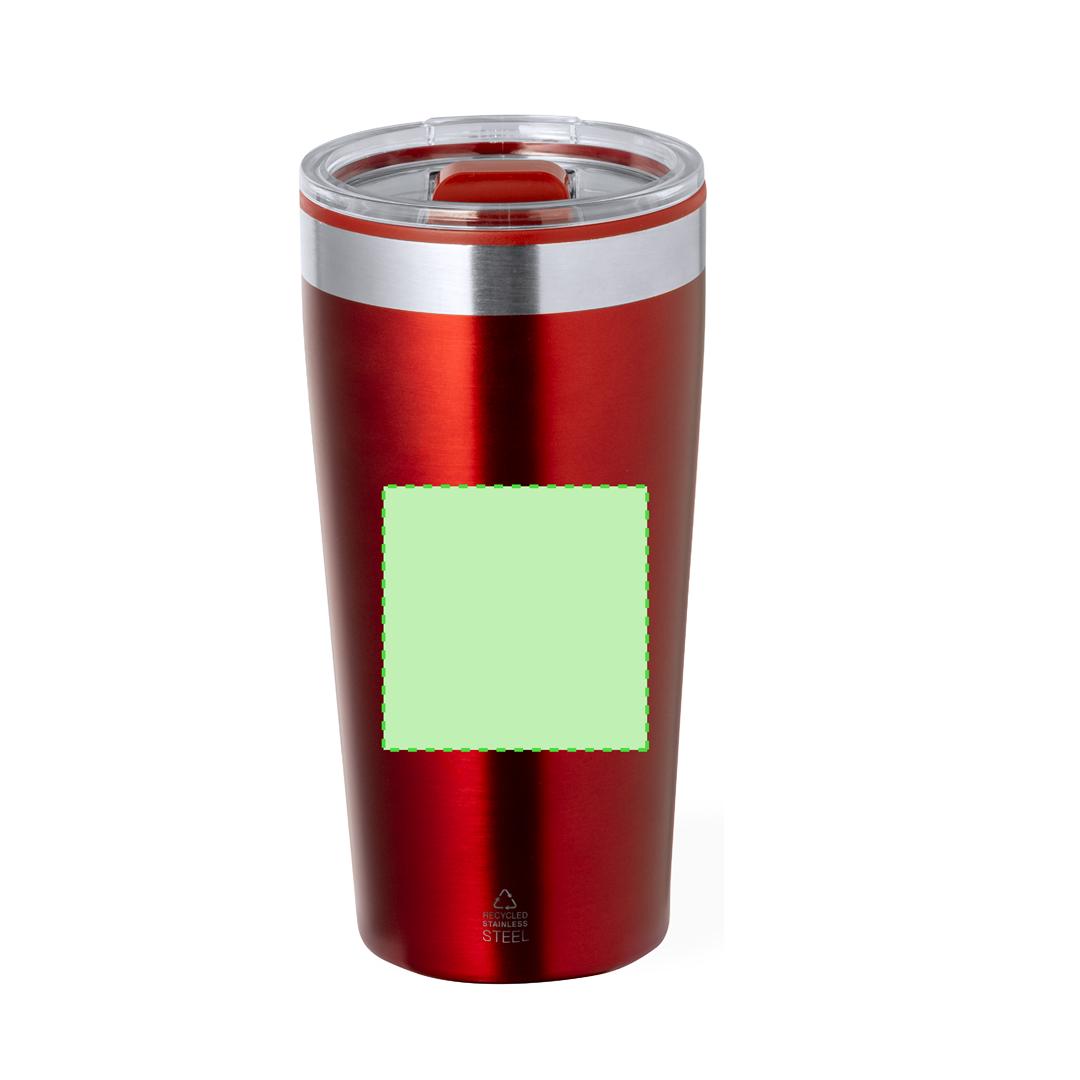 Vaso térmico circular de acero reciclado y tapa PP 600 ml
