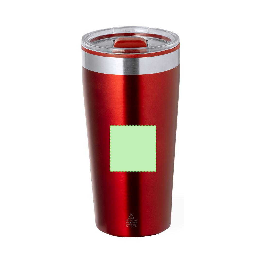 Vaso térmico circular de acero reciclado y tapa PP 600 ml