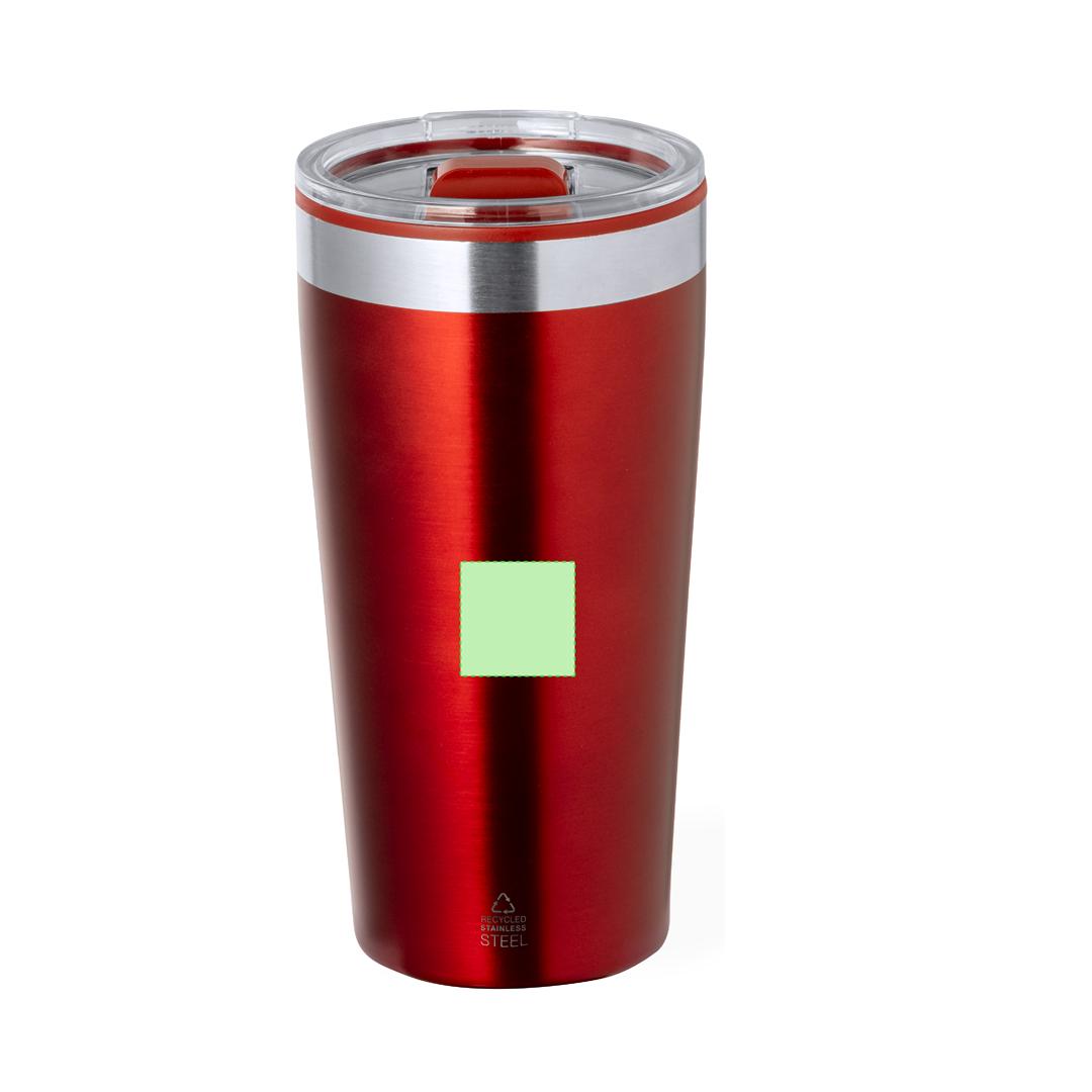 Vaso térmico circular de acero reciclado y tapa PP 600 ml