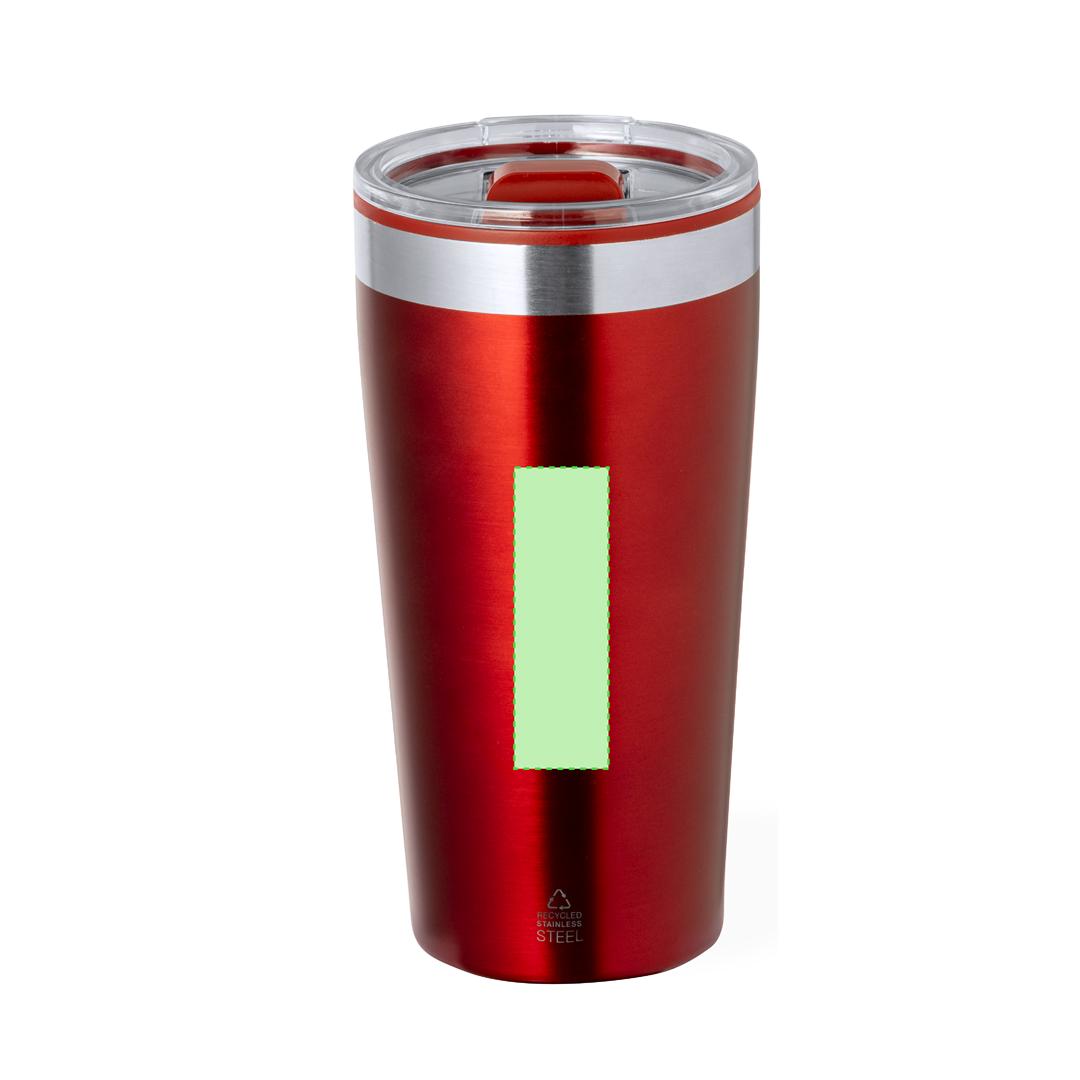 Vaso térmico circular de acero reciclado y tapa PP 600 ml