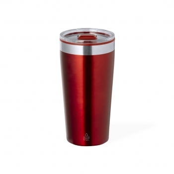 Vaso térmico circular de acero reciclado y tapa PP 600 ml