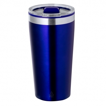 Vaso térmico circular de acero reciclado y tapa PP 600 ml