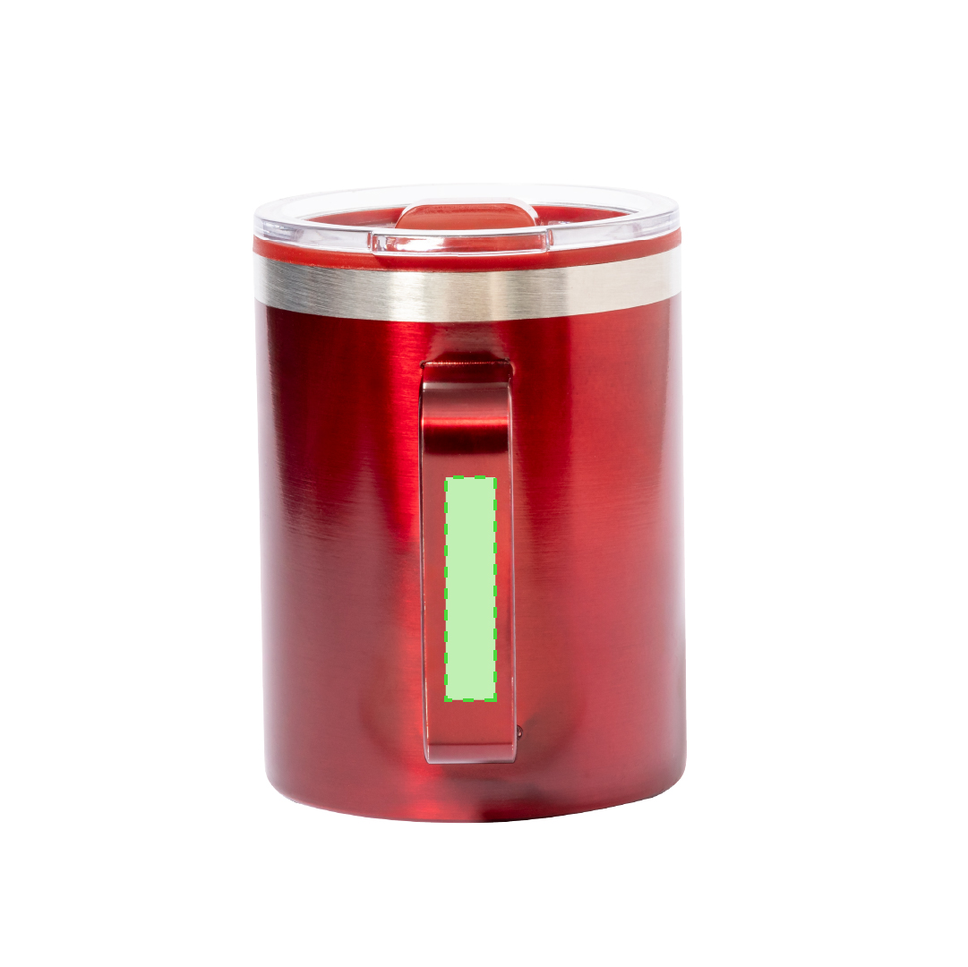 Taza metálica de camping con asa plegable 380 ml
